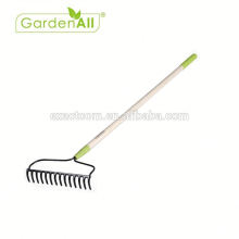 China Factory Price Hand Tool Wooden Handle Garden Easy Use Rake Head